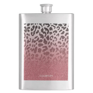 Roze Glitter Leopard Huid Flacon