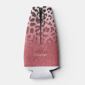 Roze Glitter Leopard Huid Flesjeskoeler (Achterkant)