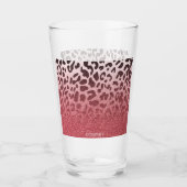 Roze Glitter Leopard Huid Glas (Voorkant)