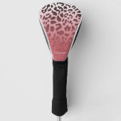 Roze Glitter Leopard Huid Golfheadcover (Voorkant)