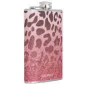 Roze Glitter Leopard Huid Heupfles (Rechts)