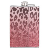 Roze Glitter Leopard Huid Heupfles (Achterkant)