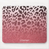 Roze Glitter Leopard Huid Muismat (Voorkant)