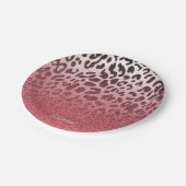 Roze Glitter Leopard Huid Papieren Bordje (Gekanteld)