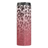 Roze Glitter Leopard Huid Thermosbeker (Achterkant)