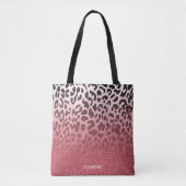 Roze Glitter Leopard Huid Tote Bag (Voorkant)