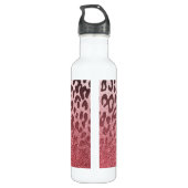 Roze Glitter Leopard Huid Waterfles (Achterkant)