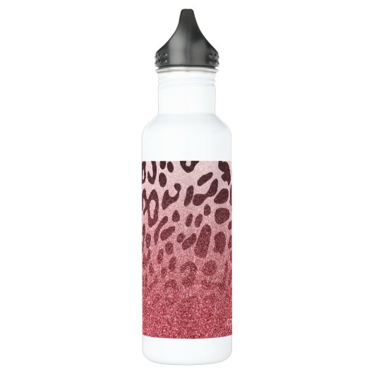 Roze Glitter Leopard Huid Waterfles (Links)