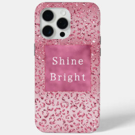 Roze Glitter Leopard Ombre iPhone 15 Pro Max Hoesje
