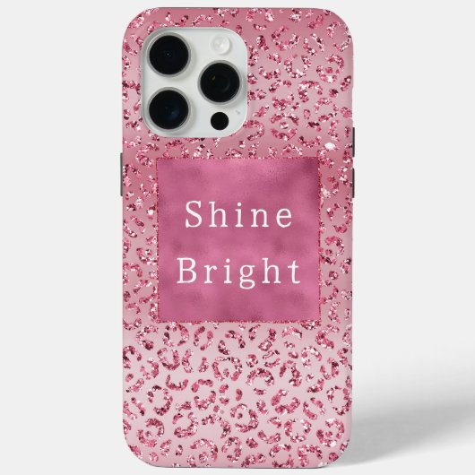 Roze Glitter Leopard Ombre Case-Mate iPhone Case (Achterkant)