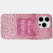 Roze Glitter Leopard Ombre Case-Mate iPhone Case (Achterkant (horizontaal))