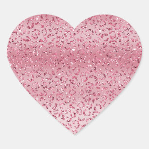 Roze Glitter Leopard Ombre Hart Sticker