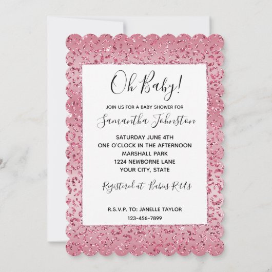 Roze Glitter Leopard Ombre Kaart (Voorkant)