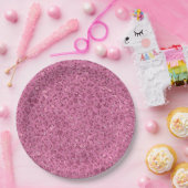 Roze Glitter Leopard Papieren Bordje (Feest)