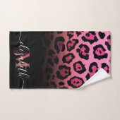 Roze Glitter Leopard Print Bad Handdoek (Handdoek)
