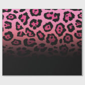 Roze Glitter Leopard Print Cadeaupapier (Vlak)