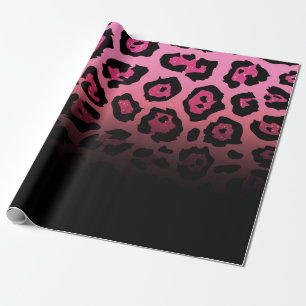 Roze Glitter Leopard Print Cadeaupapier