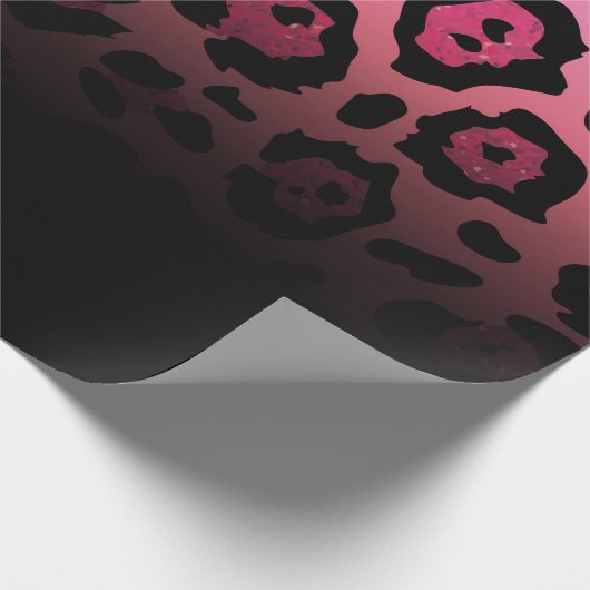 Roze Glitter Leopard Print Cadeaupapier (Hoek)