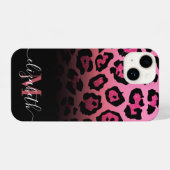 Roze Glitter Leopard Print iPhone Hoesje (Achterkant horizontaal)