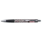 Roze Glitter Leopard Print Shimmer Aangepaste naam Pen (Achterkant)