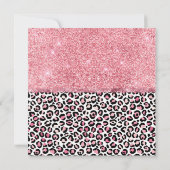 Roze Glitter Leopard Print Shimmer Quinceañera Kaart (Achterkant)