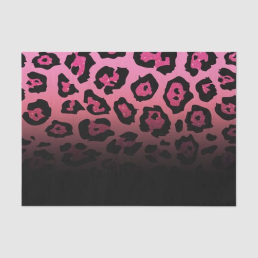 Roze Glitter Leopard Print Tissuepapier (Voorkant)