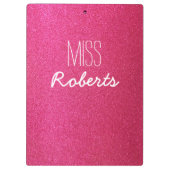 Roze glitter-leraar () klembord (Achterkant)
