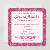 Roze Glitter Let Pattern Sweet Sixteen Birthday Kaart (Achterkant)