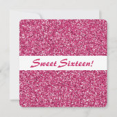 Roze Glitter Let Pattern Sweet Sixteen Birthday Kaart (Voorkant)