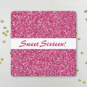 Roze Glitter Let Pattern Sweet Sixteen Birthday Kaart