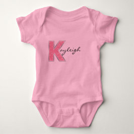Roze Glitter letter K Romper