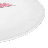 Roze Glitter letter K Snijplank (Hoek)