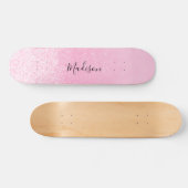 Roze Glitter Lichten op maat Persoonlijk Skateboard (Horizontaal)