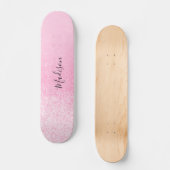 Roze Glitter Lichten op maat Persoonlijk Skateboard (Voorkant)