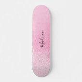Roze Glitter Lichten op maat Persoonlijk Skateboard (Voorkant)