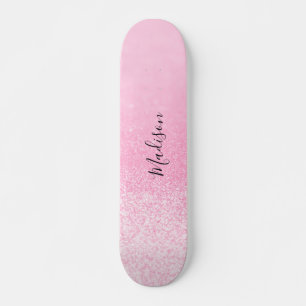 Roze Glitter Lichten op maat Persoonlijk Skateboard