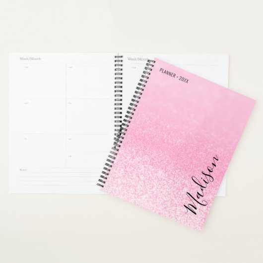 Roze Glitter Lichten op maat Planner (Display)