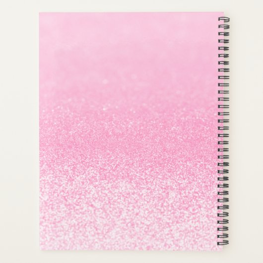 Roze Glitter Lichten op maat Planner (Achterkant)
