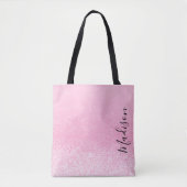 Roze Glitter Lichten op maat Tote Bag (Voorkant)