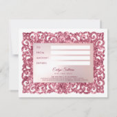 Roze glitter lijst boog cadeaubon (Achterkant)