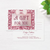 Roze glitter lijst boog cadeaubon visitekaartje (Bureau)