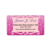 Roze Glitter Lijst Brochure Sticker (Voorkant)