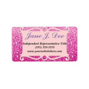 Roze Glitter Lijst Brochure Sticker