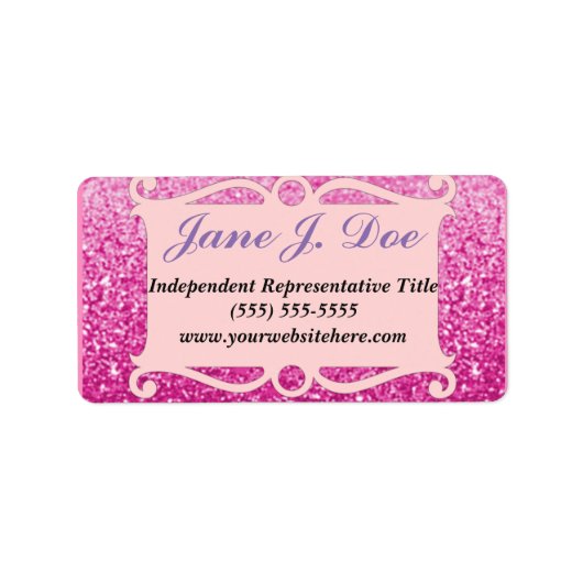 Roze Glitter Lijst Brochure Sticker (Voorkant)