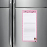 Roze Glitter  lijst Magnetisch Notitieblok<br><div class="desc">Onze "Pink Glitter List Magnetic Notitieblok" heeft een roze en witte glitter-stijl achtergrond. De keuzelijst is een effen wit voor het schrijfgemak. Een kleine chef-kok met opgestoken handen graaft de rechterbenedenhoek en voltooit je List Notitieblok. Ook verkrijgbaar in onze winkel is een metgezel wekelijks menu notitieblok. Bestel vandaag nog uw...</div>