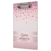 Roze Glitter Linen Sparkle Confetti Modern Klembord (Links)