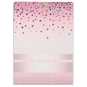 Roze Glitter Linen Sparkle Confetti Modern Klembord (Achterkant)