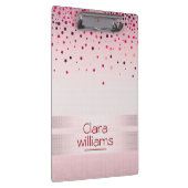 Roze Glitter Linen Sparkle Confetti Modern Klembord (Rechts)