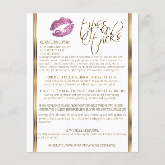 Roze Glitter Lip Instructies 2 Flyer (Achterkant)