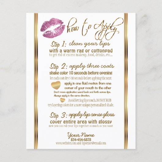 Roze Glitter Lip Instructies 2 Flyer (Voorkant)
